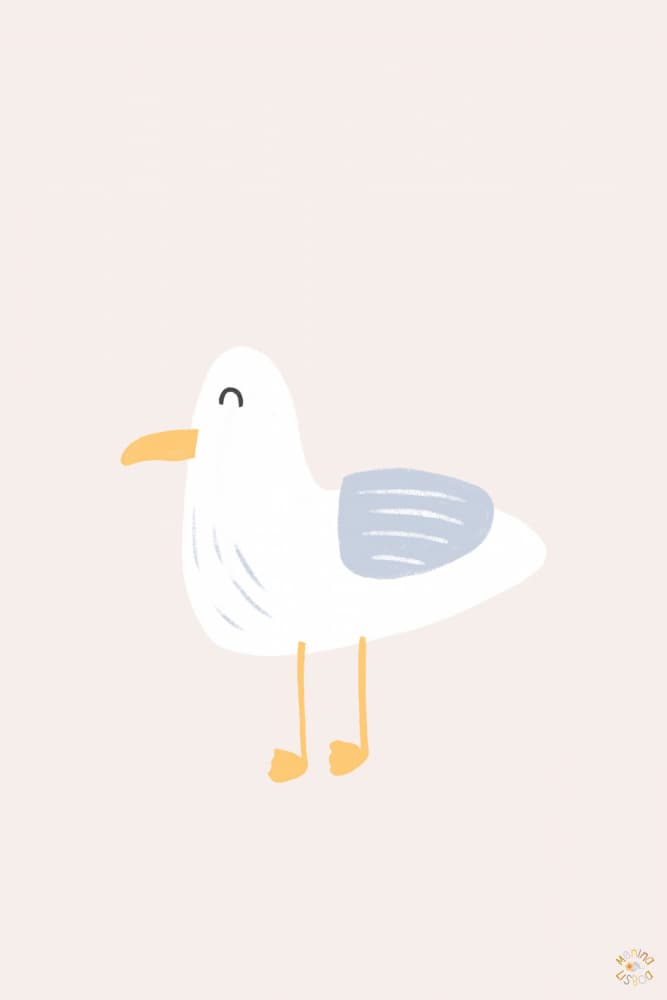 Happy Little Seagull by Menina Lisboa — canvas wall art