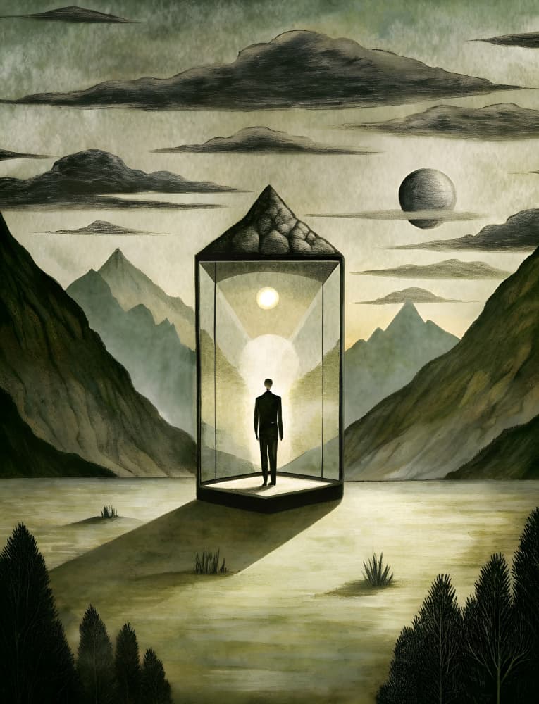Solitary Man Inner Light by Miguel Bruzual — canvas wall art