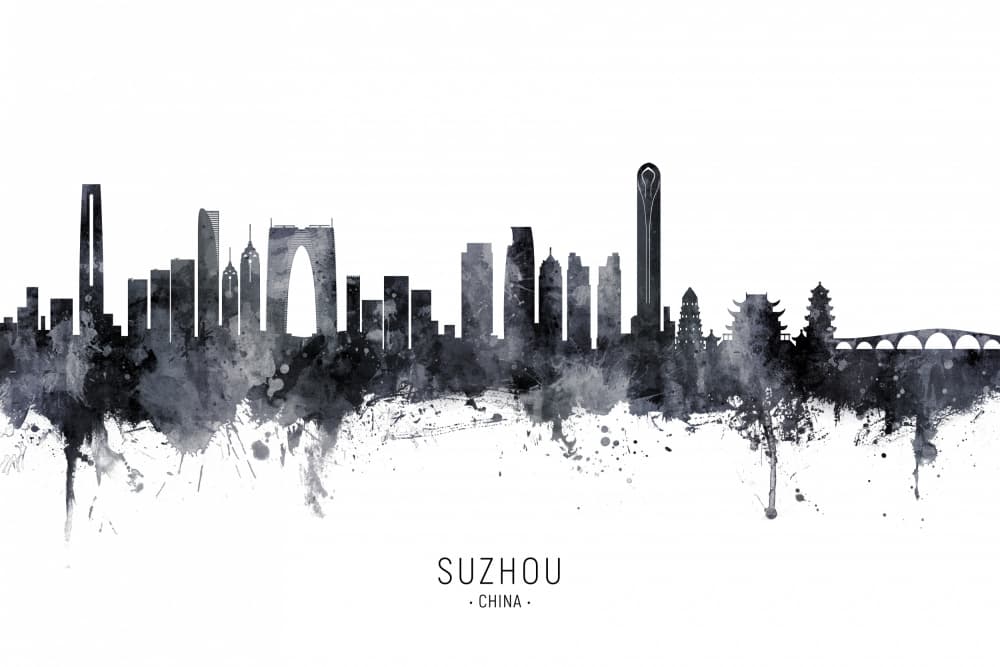 Suzhou China Skyline by Michael Tompsett — canvas wall art