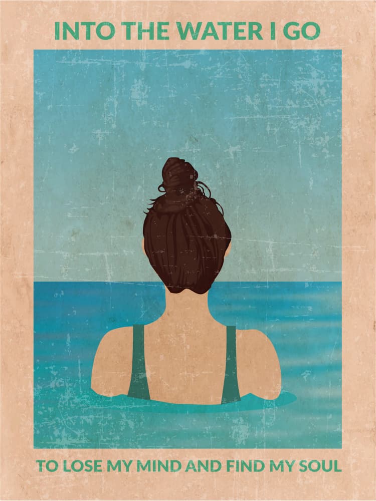 Woman In Serene Water by WallChart Art Studio — canvas wall art