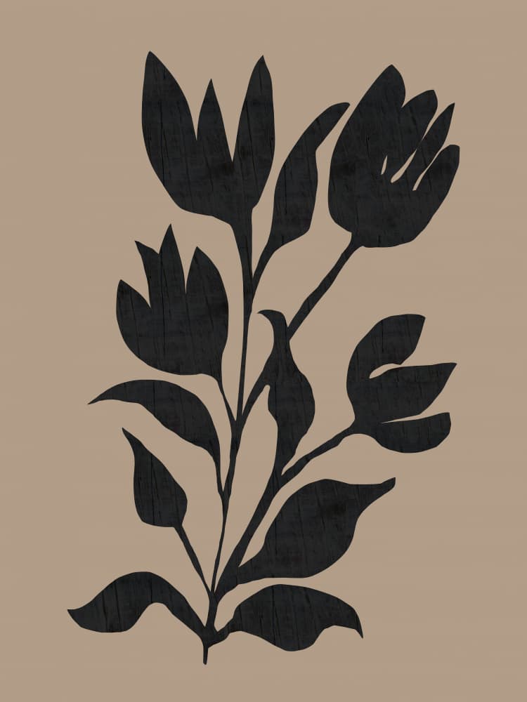 Black Botanical Silhouette by cartissi — canvas wall art
