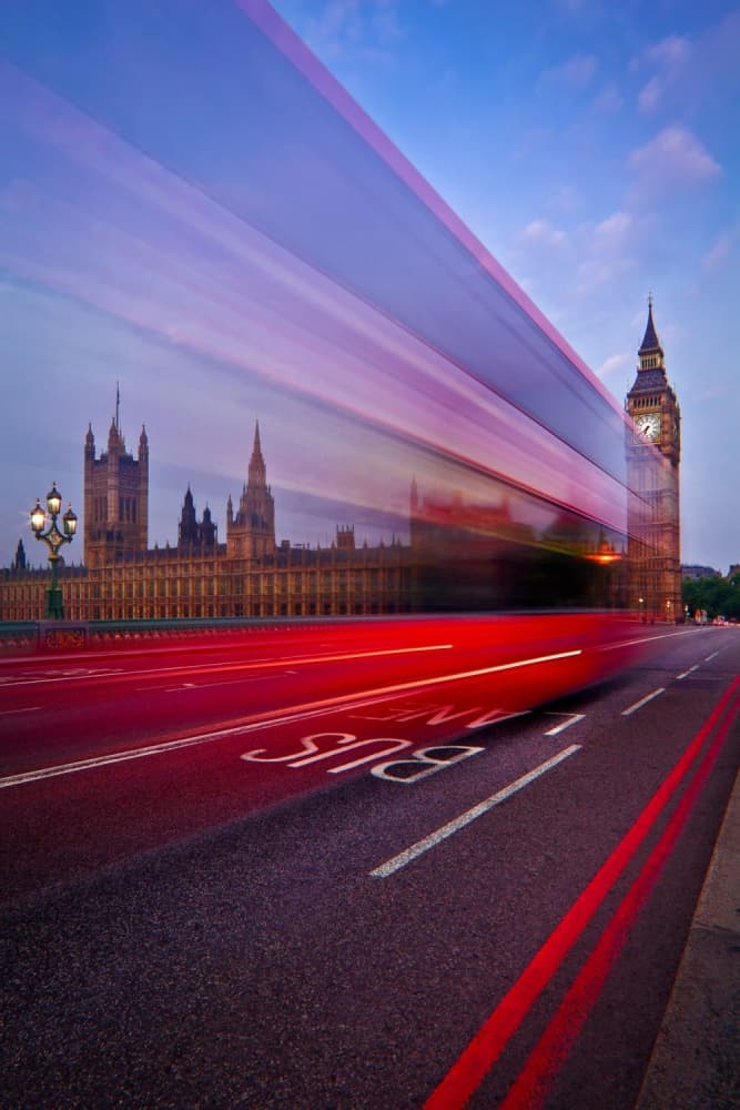 London Lights Motion Blur by Renee Doyle — canvas wall art