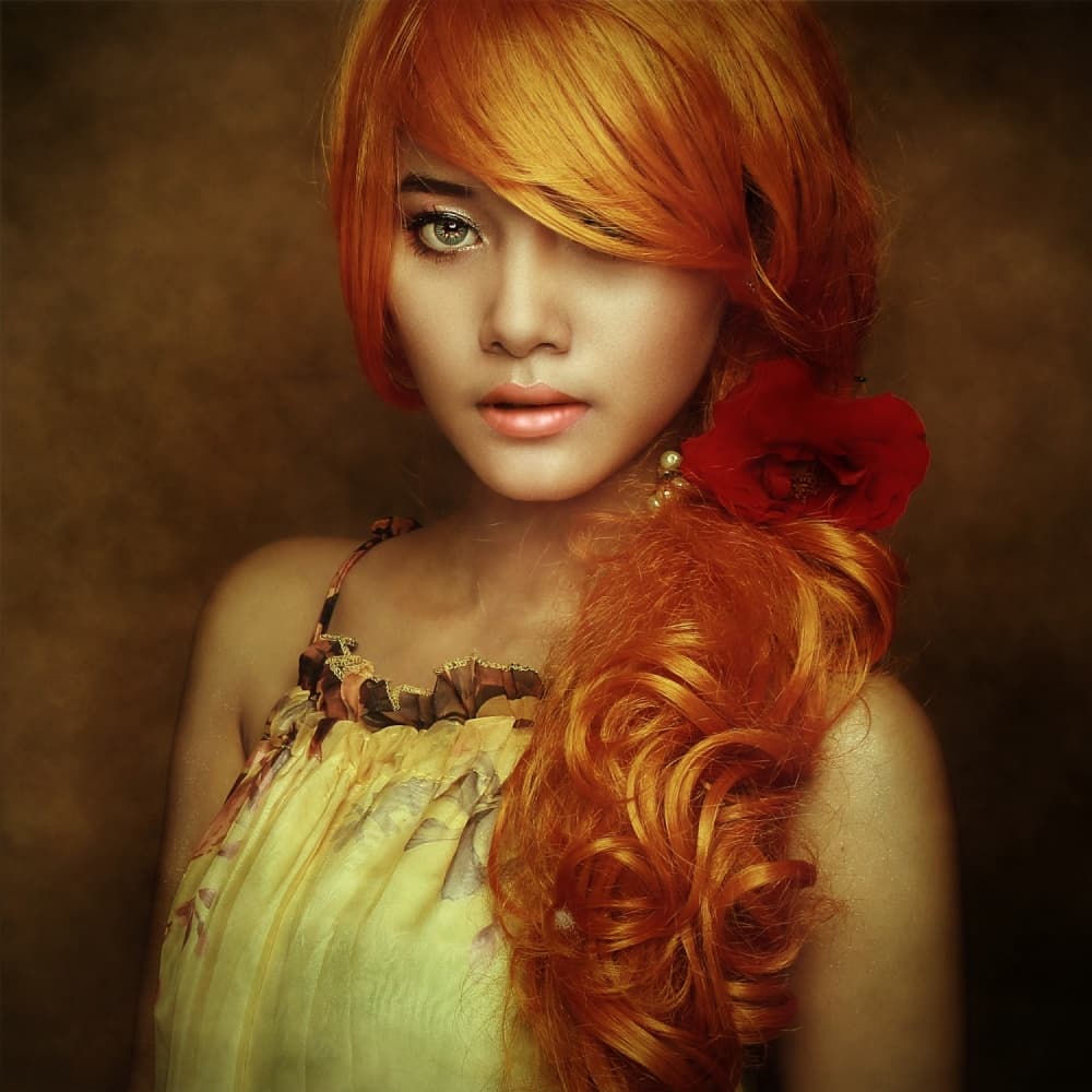 Golden Haired Beauty by azalaka — canvas wall art