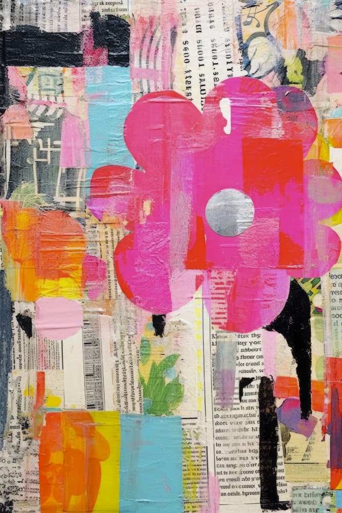 Vibrant Collage Dream by Treechild — canvas wall art