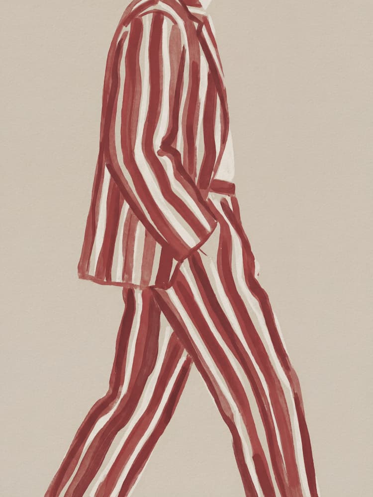 Walking Striped Suit by Andreas Magnusson — canvas wall art