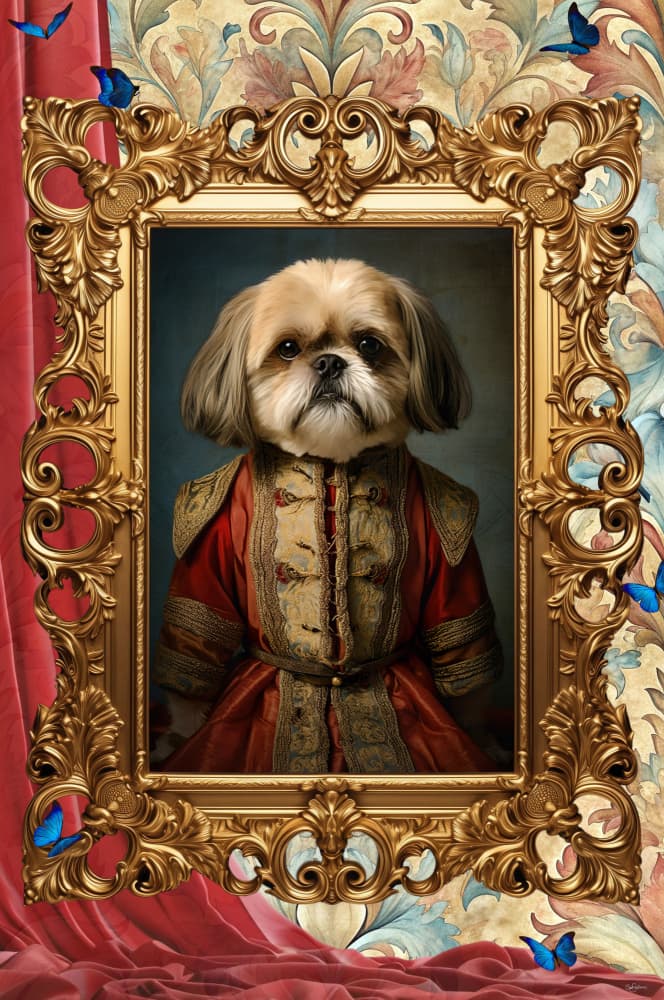 Royal Shih Tzu Portrait by Sue Skellern — canvas wall art