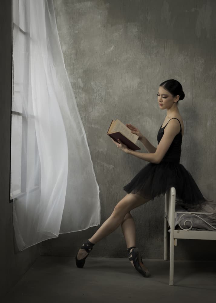 Ballerina Reading By Window by Sita Gramich — canvas wall art