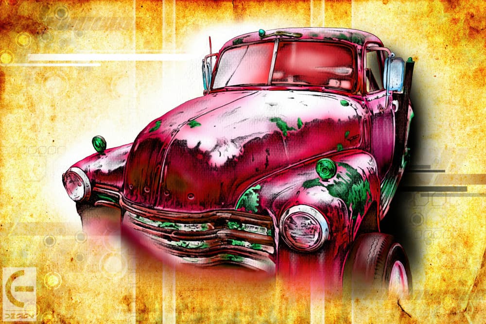 Rusty Red Vintage Truck by Rafal Kulik — canvas wall art