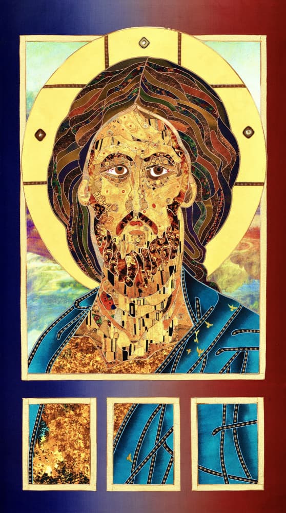 Golden Jesus Icon by Kostyantin Malginov — canvas wall art