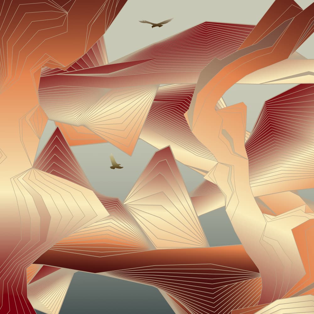 Geometric Canyon Flight by Angelo Cerantola — canvas wall art
