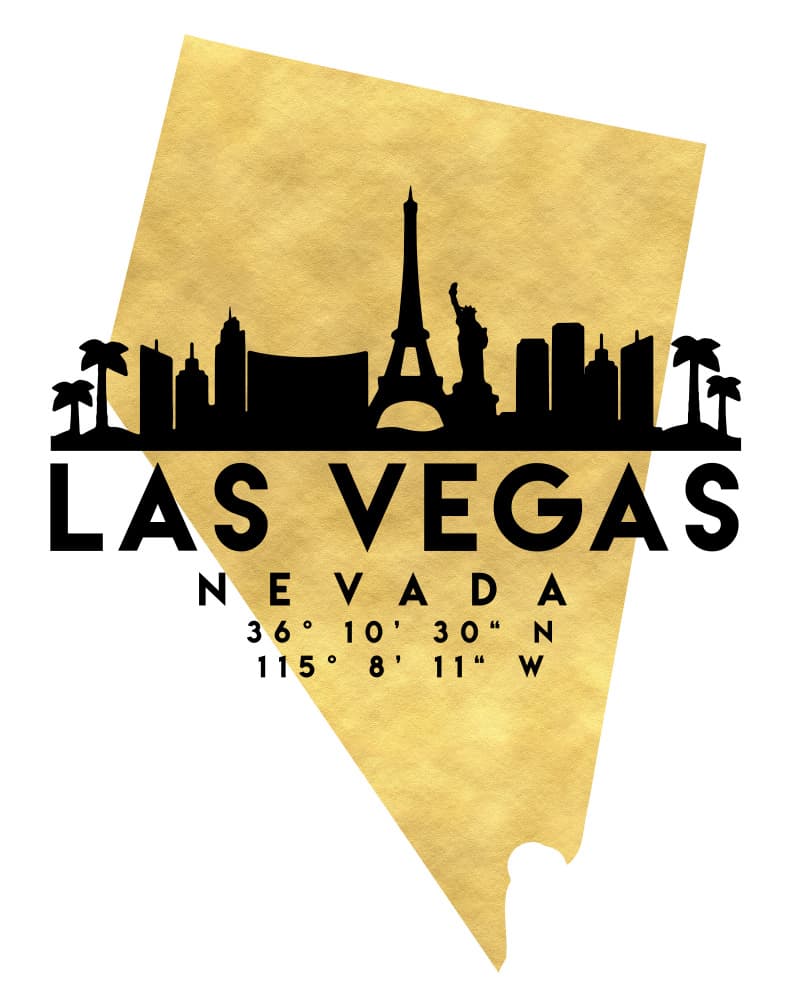 Golden Las Vegas Skyline by Emiliano Deificus — canvas wall art