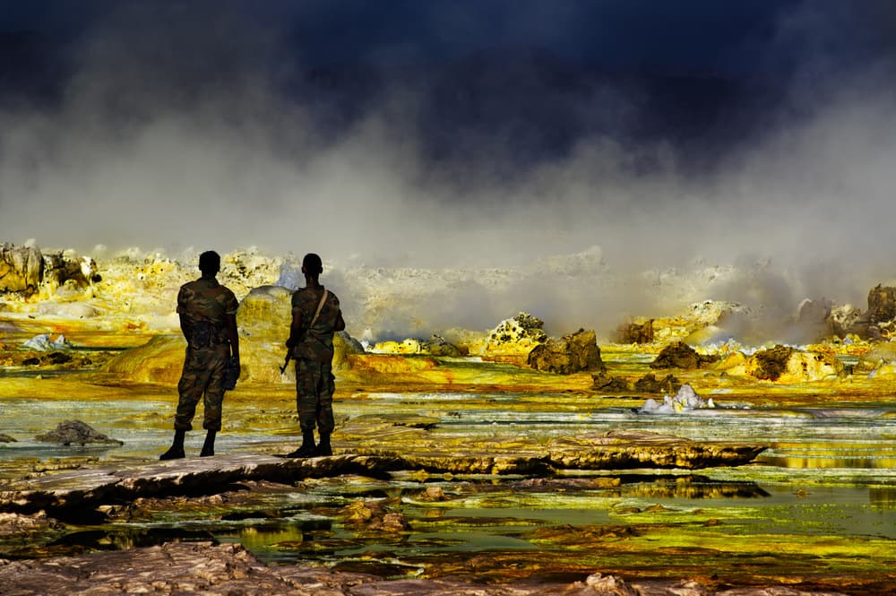Alien Sulfur Landscape by Giovanni Cavalli — canvas wall art