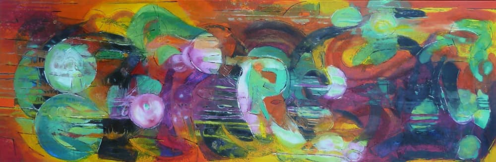 Vibrant Abstract Circles by Barbara Piatti — canvas wall art