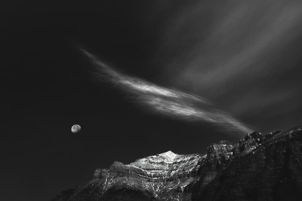 Moonlit Mountain Peaks by Alex Zhao — canvas wall art