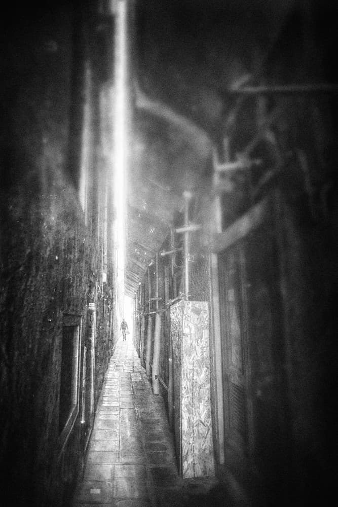 Narrow Alley Solitary Figure by Enrico Facchetti — canvas wall art