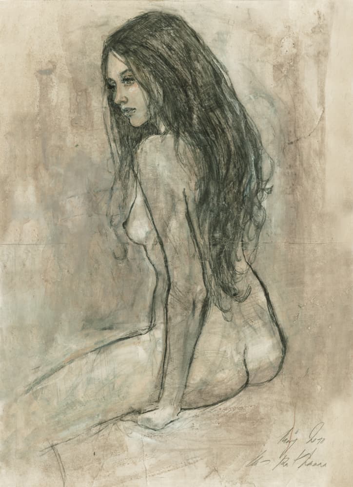 Sensual Figure Drawing by Ute Rathmann — canvas wall art