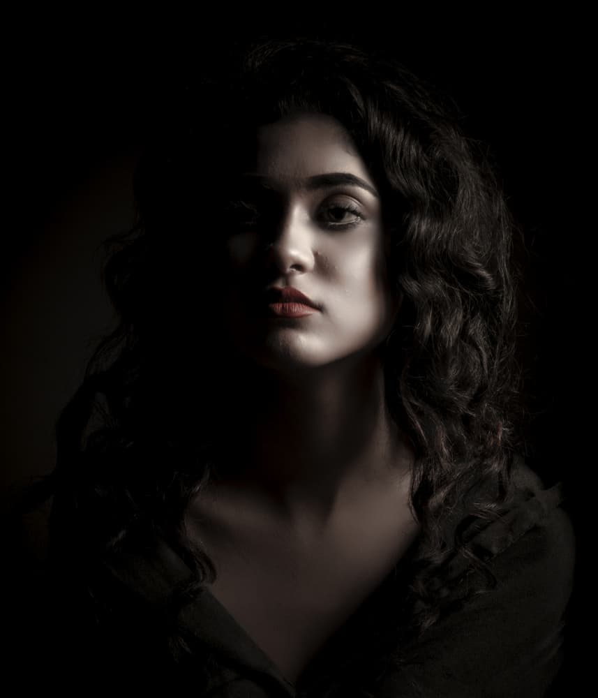 Mysterious Woman Portrait by PARTHA BHATTACHARYYA — canvas wall art