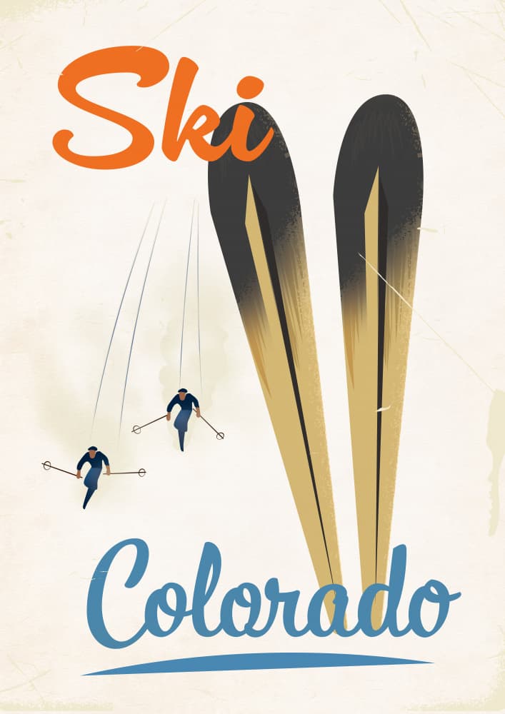 Classic Colorado Skiing by Nicholas — canvas wall art