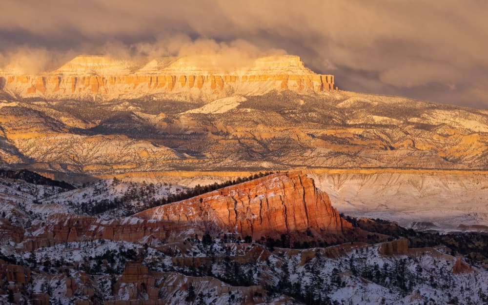 Red Rocks Winter Glow by Joanna W — canvas wall art