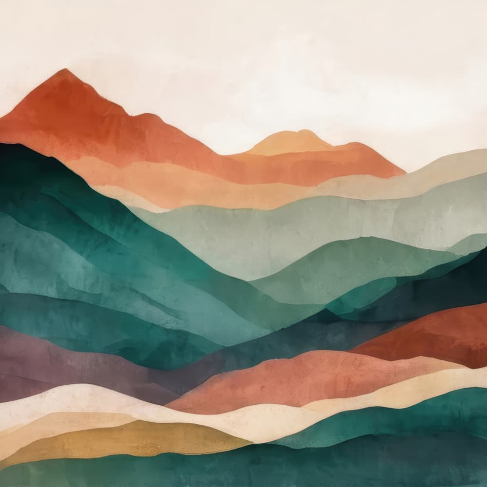 Layered Mountain Serenity by Alpenglow Workshop — canvas wall art