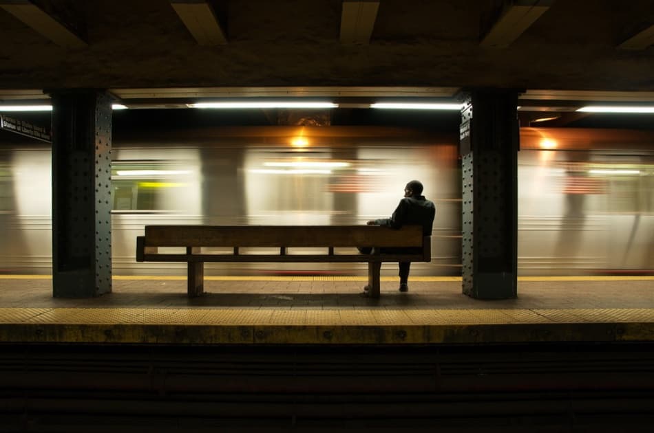 Solitary Subway Movement by Giacomo Bruno — canvas wall art