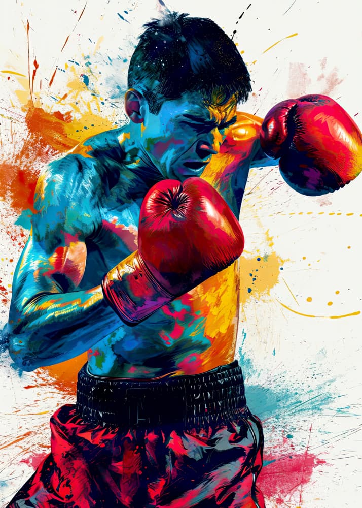 Vibrant Boxer Punch by Justyna Jaszke — canvas wall art