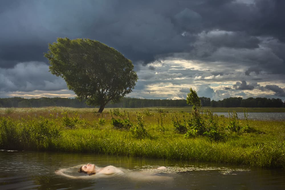 Serene Float Stormy Sky by Anton Belovodchenko — canvas wall art