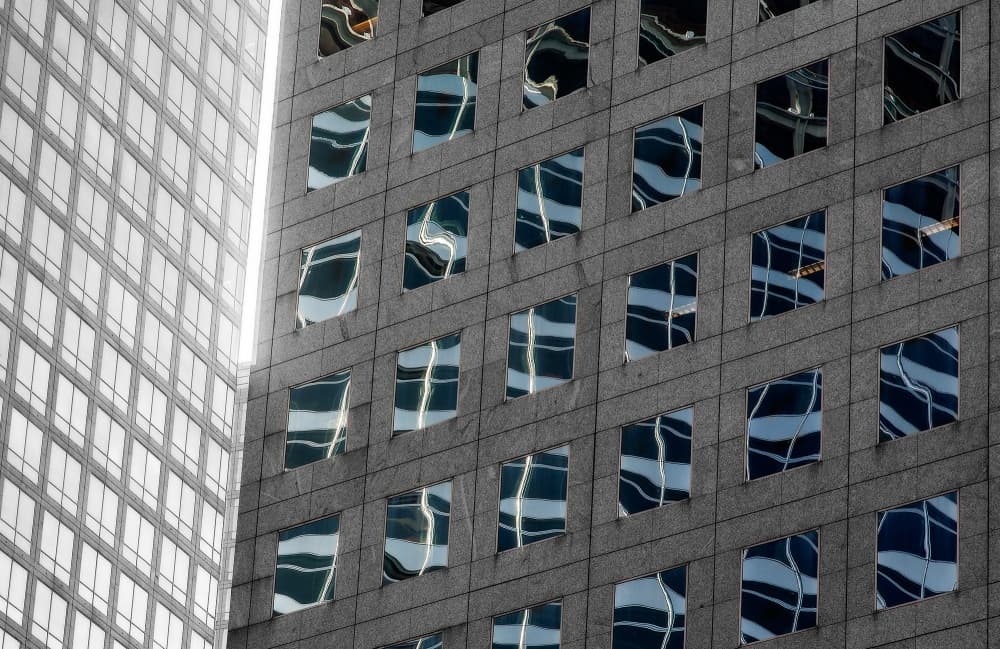 Modern Building Reflections by Par Soderman — canvas wall art