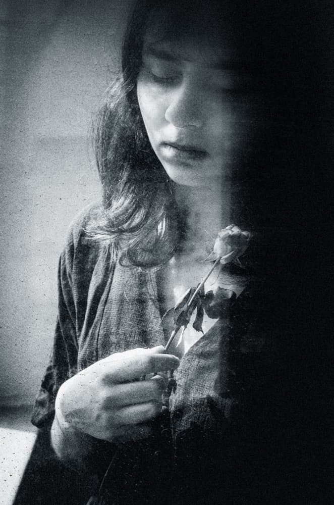 Wistful Girl With Rose by Desislava Ignatova — canvas wall art