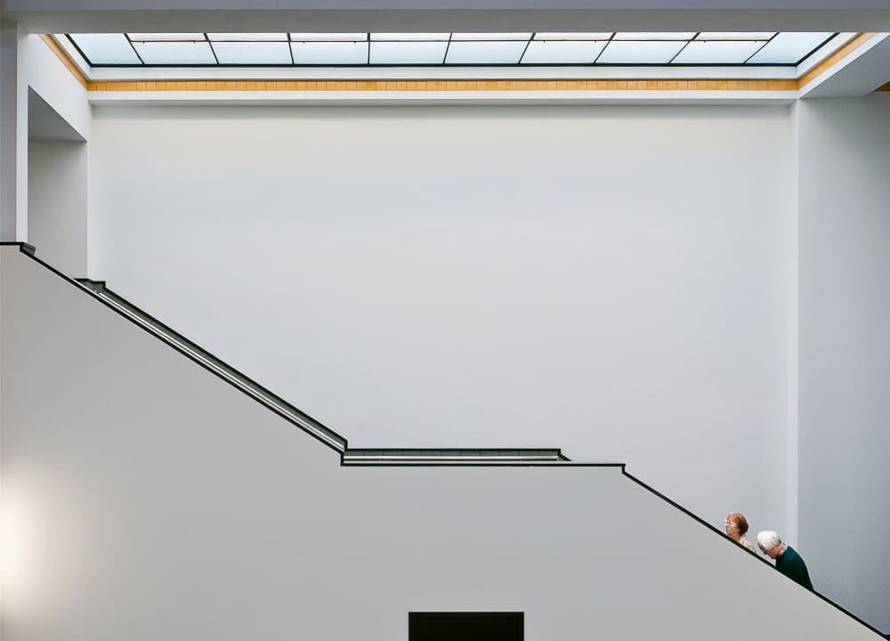 Minimalist Museum Stairs by Henk van Maastricht — canvas wall art