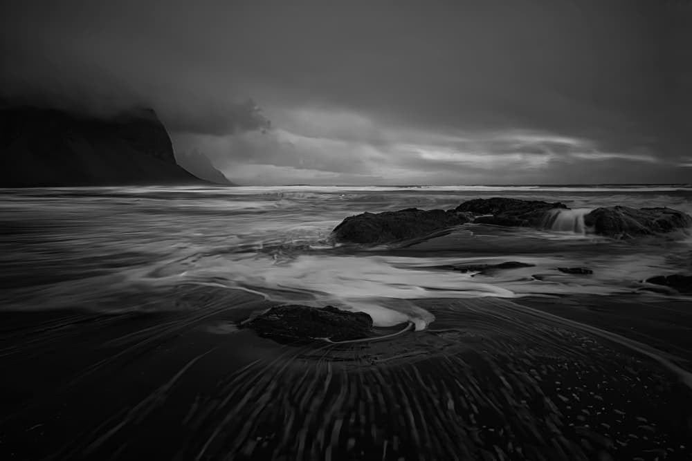 Dramatic Black Sands by Saskia Dingemans — canvas wall art