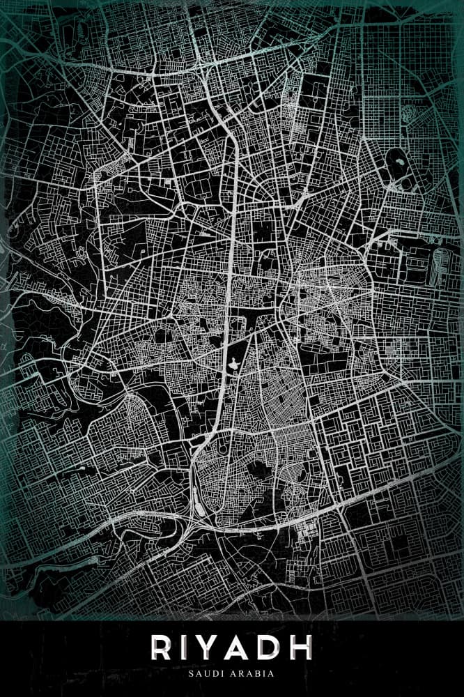 Riyadh City Map by StudioSix — canvas wall art