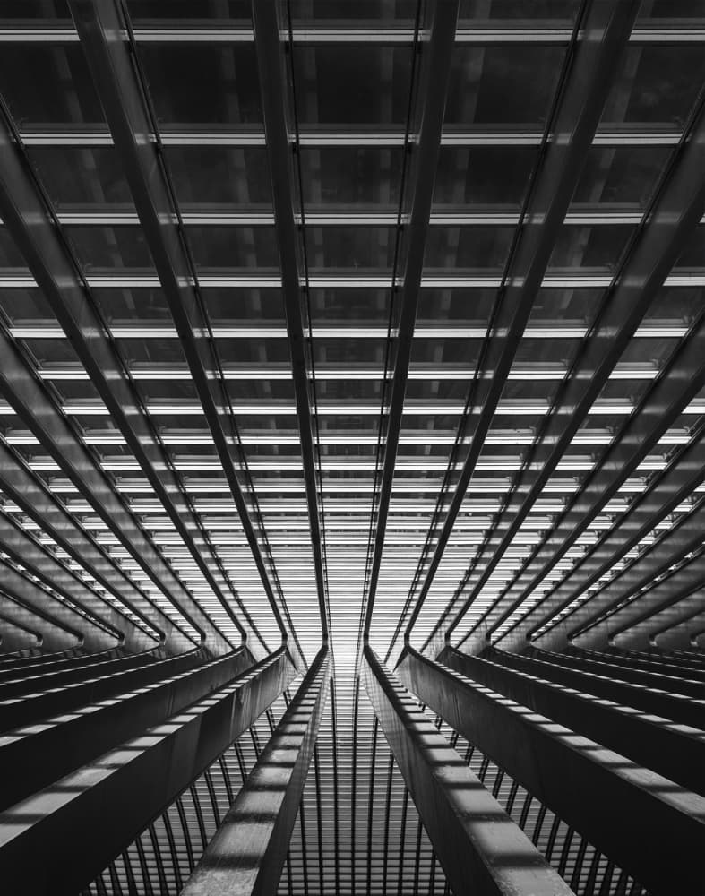 Architectural Grid Perspective by Jef Van den Houte — canvas wall art