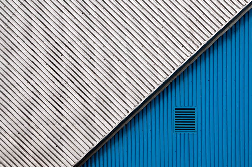 Blue Metal Contrast by Linda Wride — canvas wall art