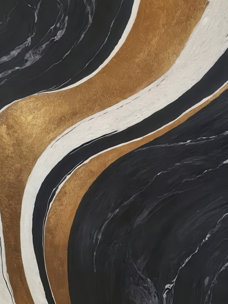 Black Gold Marble Swirls by Alpenglow Workshop — canvas wall art
