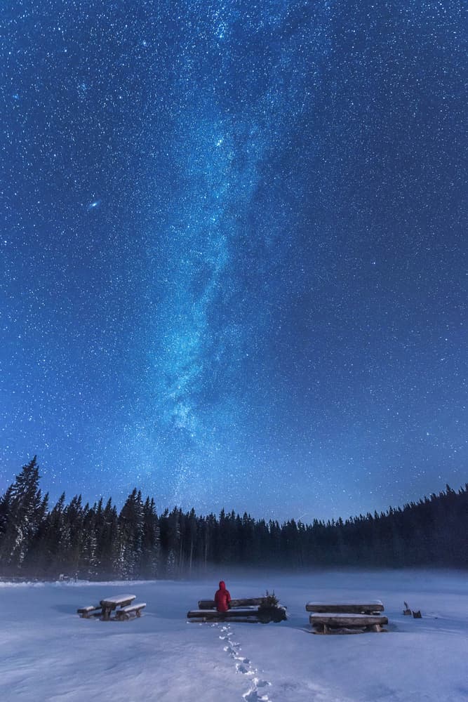 Milky Way Winter Night by Ales Krivec — canvas wall art