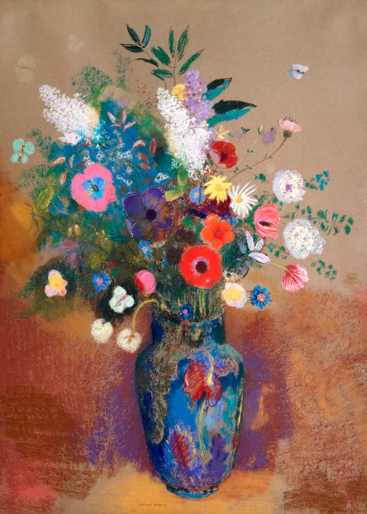 Bouquet of Flowers by Odilon Redon — canvas wall art