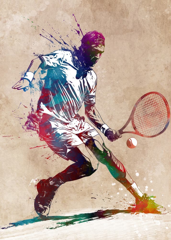 Dynamic Tennis Player by Justyna Jaszke — canvas wall art