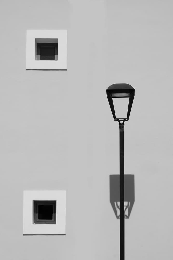 Modern Street Lamp Shadow by Rolf Endermann — canvas wall art