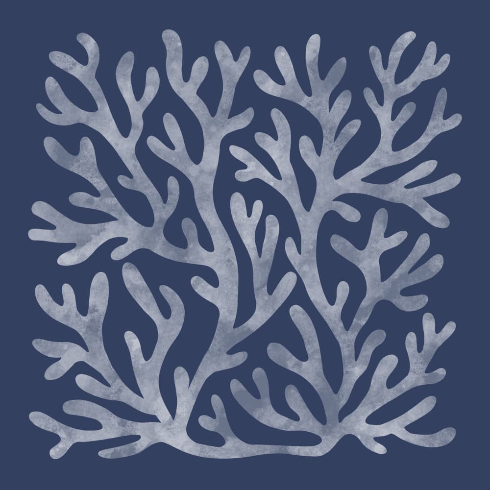 Deep Blue Coral by EMELIEmaria — canvas wall art