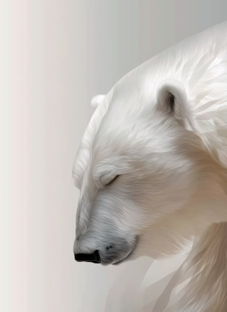 Serene Polar Bear by Justyna Jaszke — canvas wall art