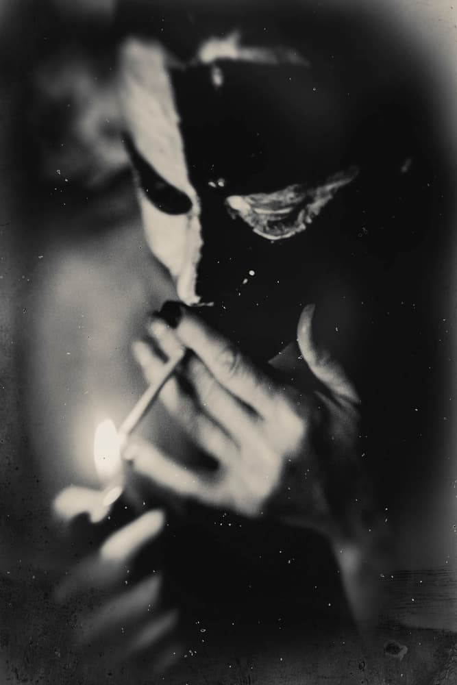 Duality Smoking Portrait by Bogdan Bouşcă — canvas wall art