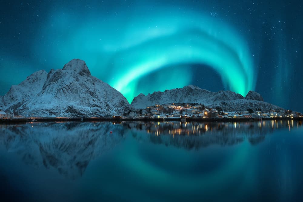 Northern Lights Village by Carlos Gonzalez — canvas wall art