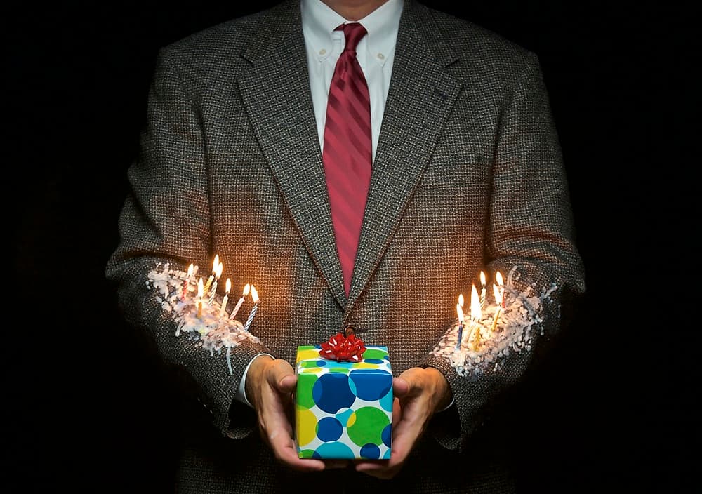 Burning Birthday Suit by Mike Melnotte — canvas wall art