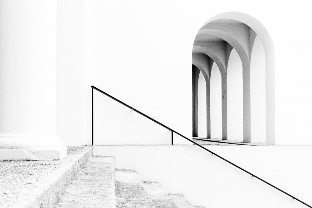 Minimalist Arches Staircase by Marion Keijzer — canvas wall art