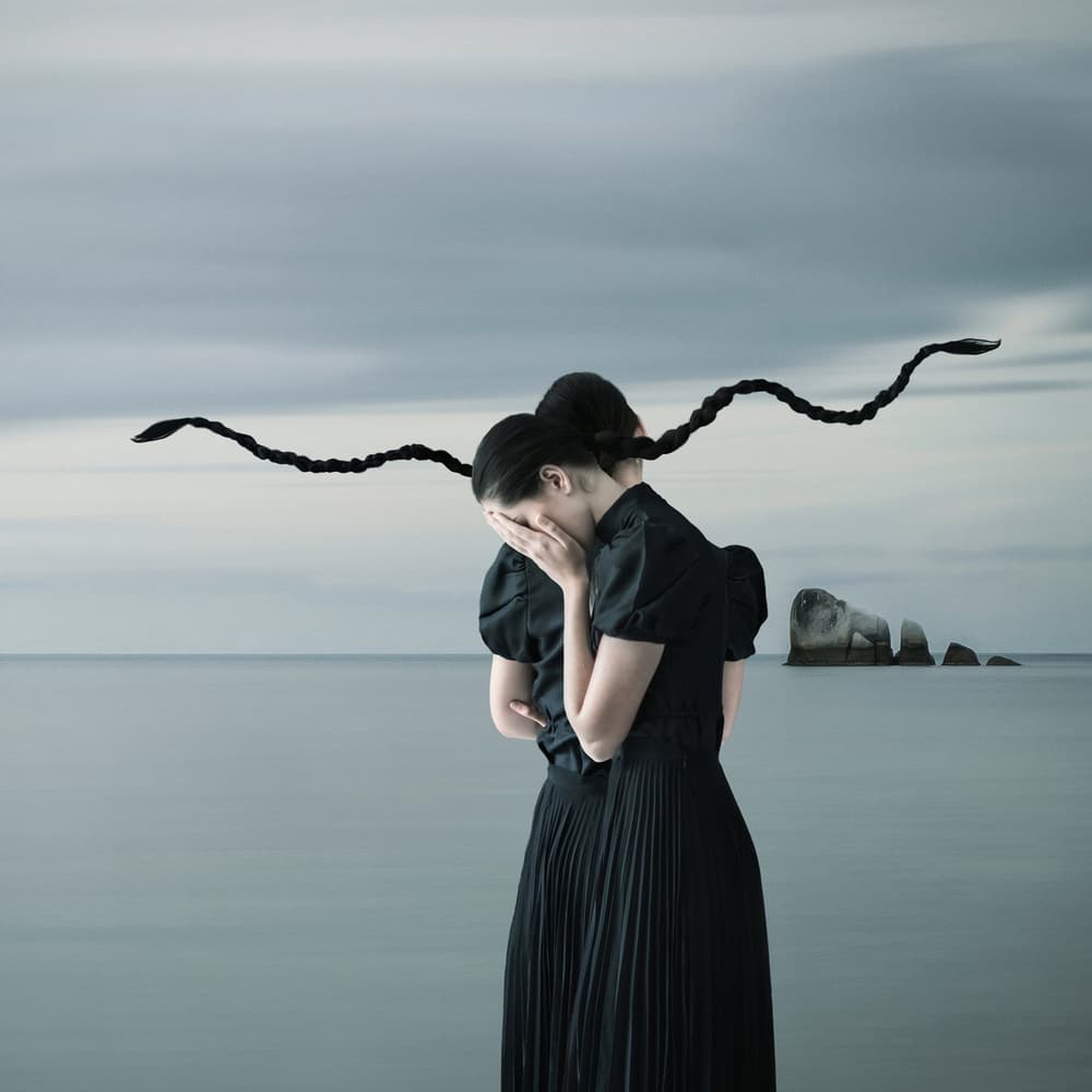 Melancholy Braids By Ocean by hardibudi — canvas wall art