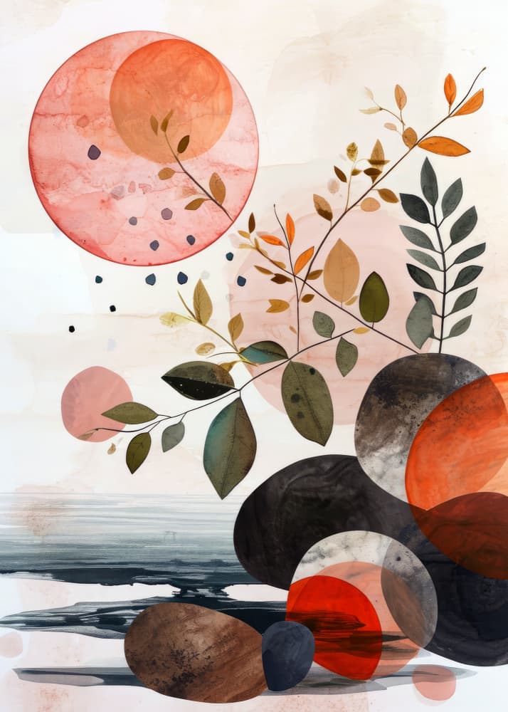 Earthy Botanical Abstract by Justyna Jaszke — canvas wall art