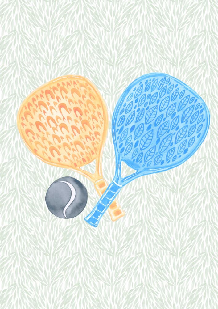 Beach Tennis Paddles by Suchi Deb — canvas wall art