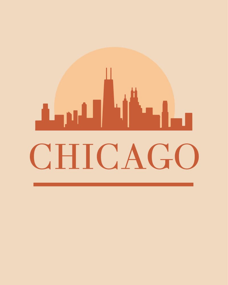Chicago Cityscape Sunset by Emiliano Deificus — canvas wall art
