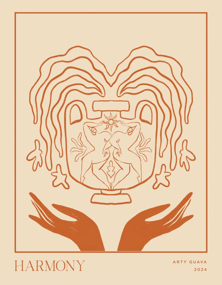 Vessel Collection : Harmony (LineArt) by Arty Guava — canvas wall art